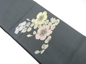 アンティーク　花模様織り出し昼夜帯（材料）